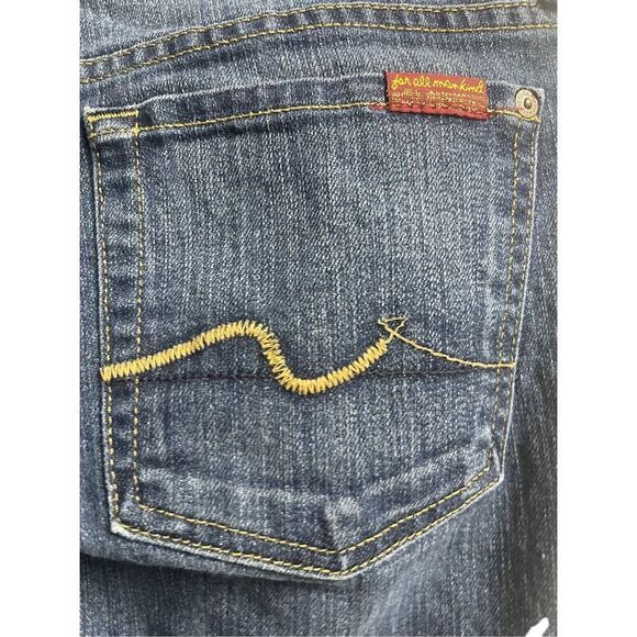 7 For All Mankind Womens Blue Full-Length Straight Leg Jeans Size 29 - Picture 9 of 9